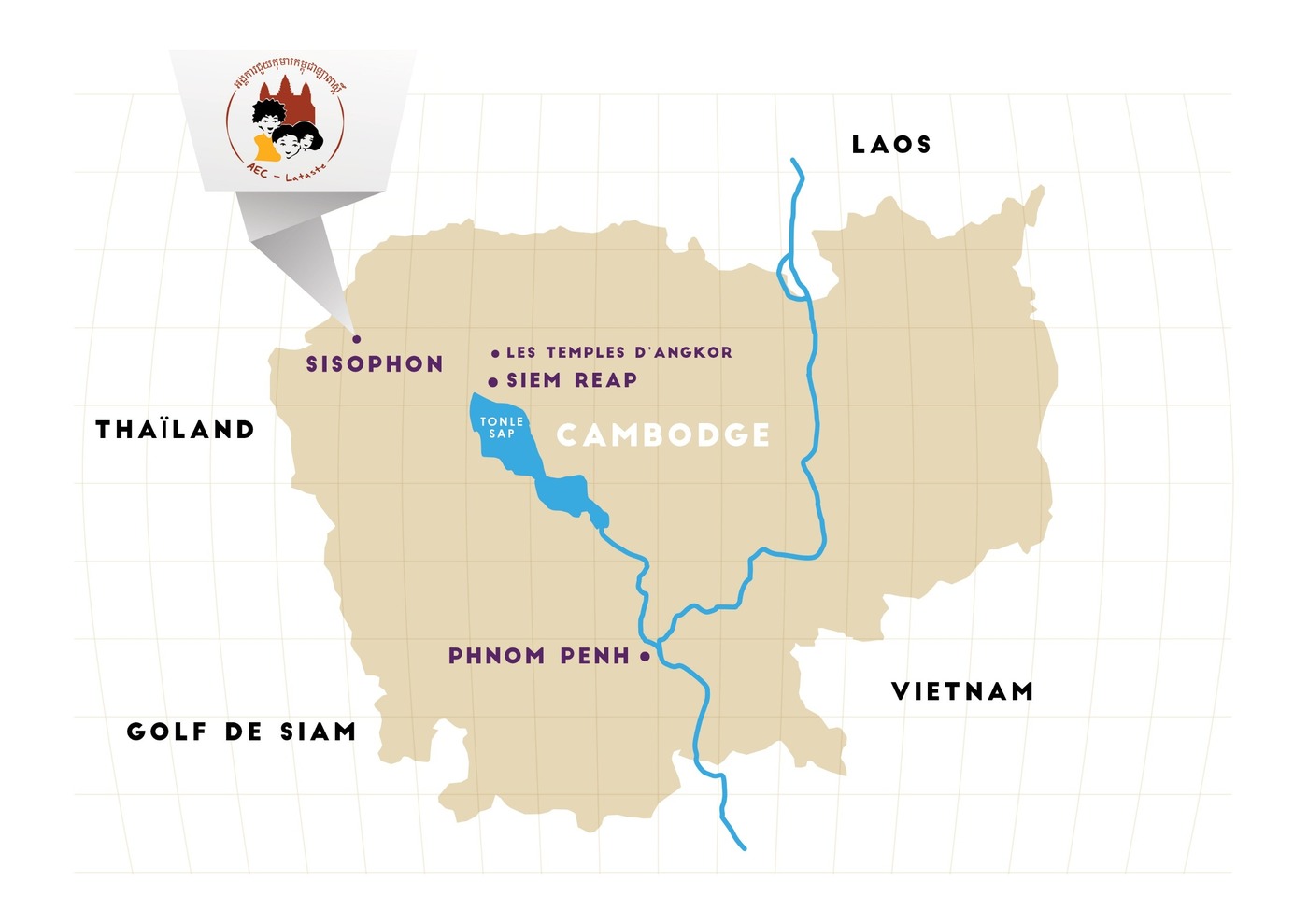 Carte du Cambodge - Foyer Lataste à Sisophon